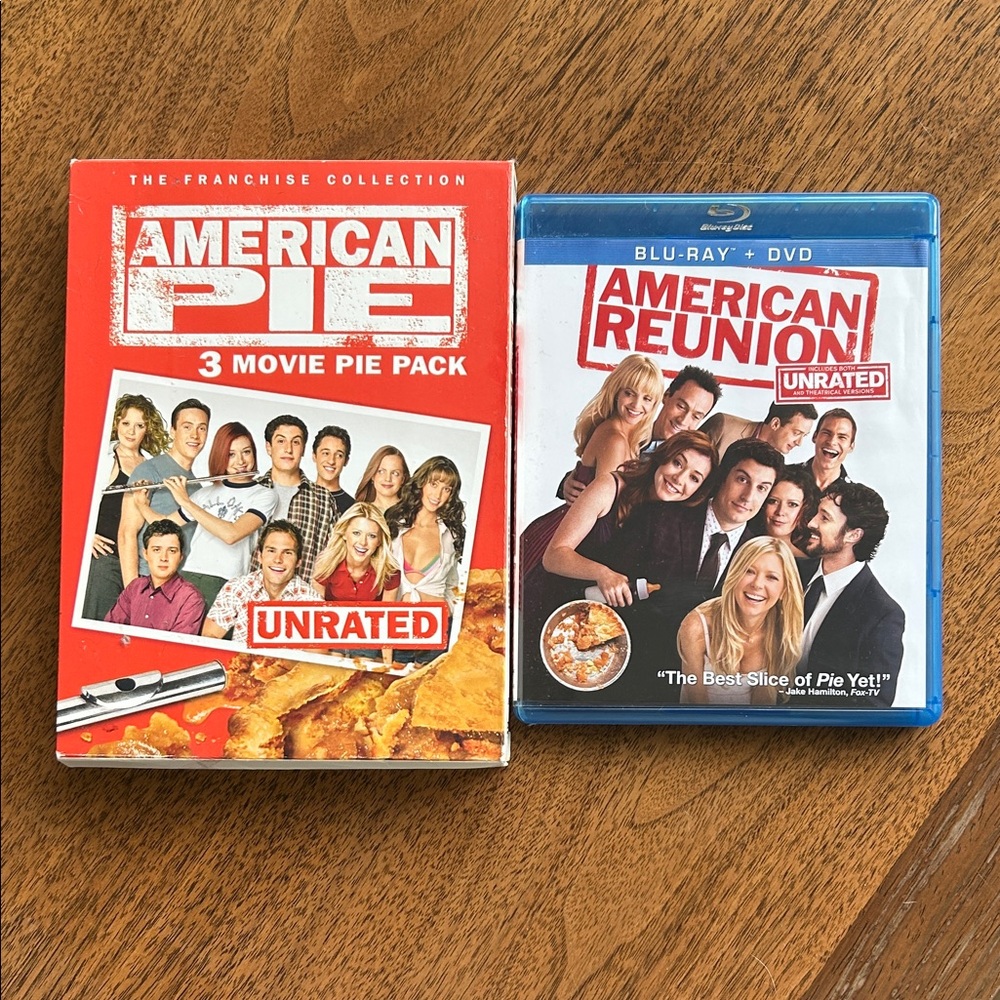 Unrated American Pie 3 Movie Pack and American Reunion DVD and Blu-Ray